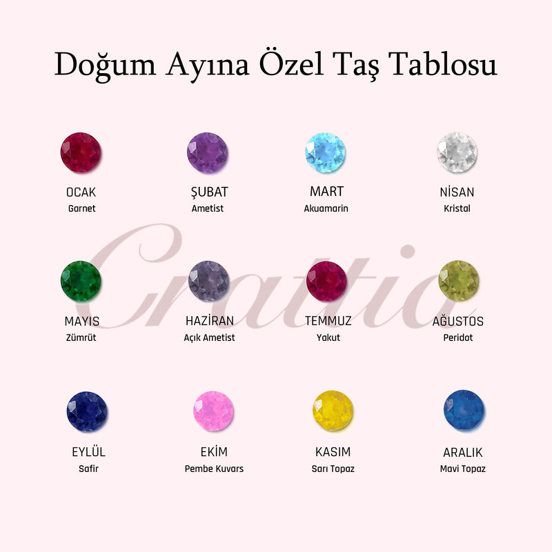 Kişiye Özel Harfli ve Doğum Taşlı Kolye