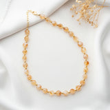 8mm Sitrin Doğal Taş Choker Kolye